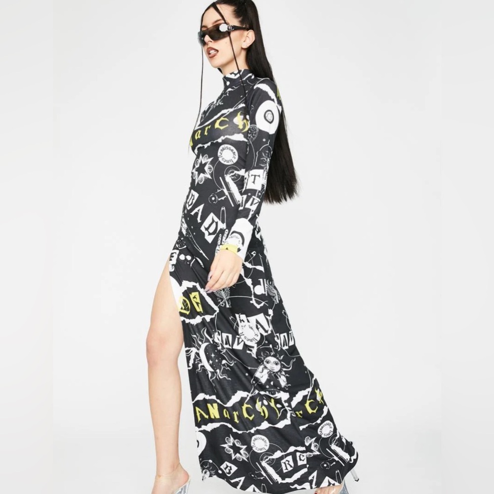 Jaded London maxi punk rock print dress Size 6